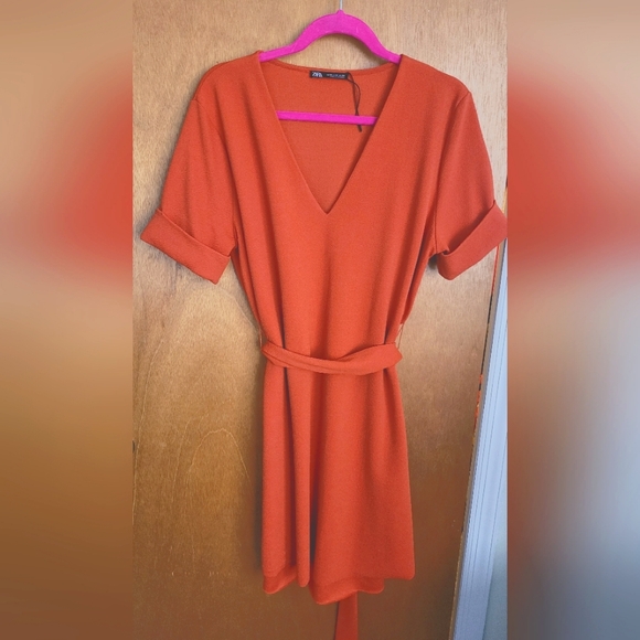 Zara Shirt Dress with Belt Tie - Picture 1 of 5